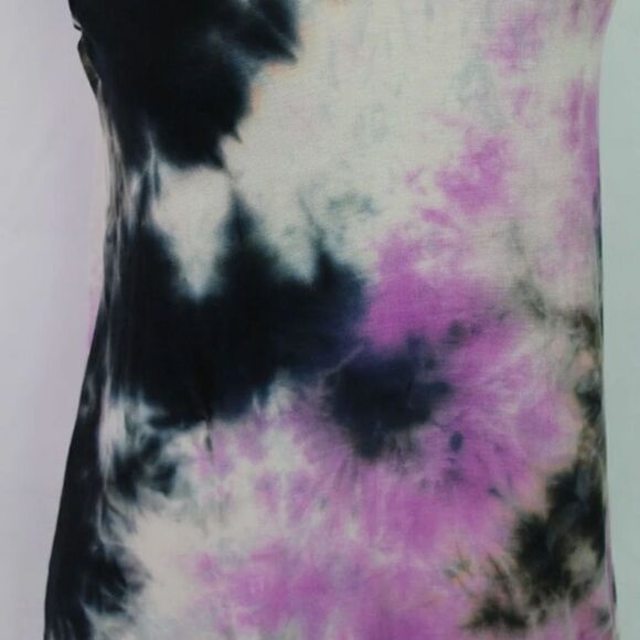 WHITE BIRCH PURPLE BLACK WHITE TIE DYE CRISS CROSS TANK SIZE LARGE NWOT - Picture 6 of 8